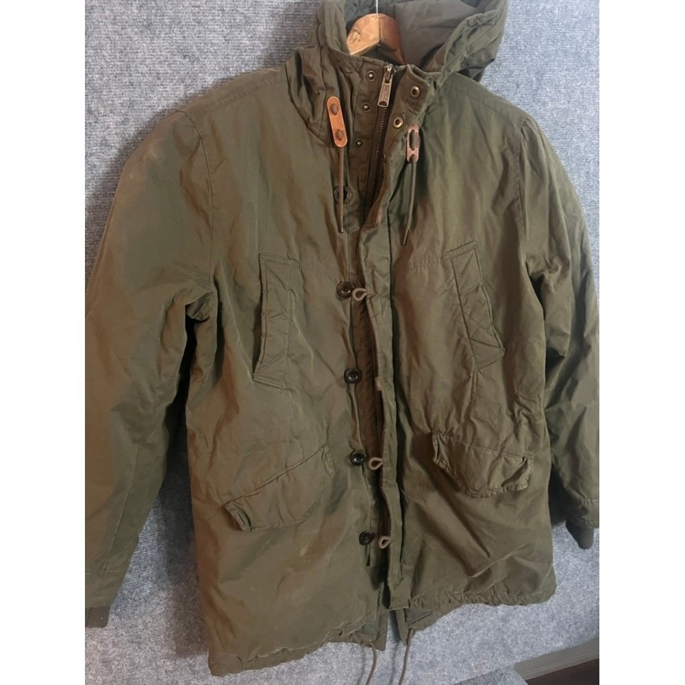 Fat Face Mens XL Green Parka Cold Weather Insulated Hooded Jacket - Picture 3 of 13